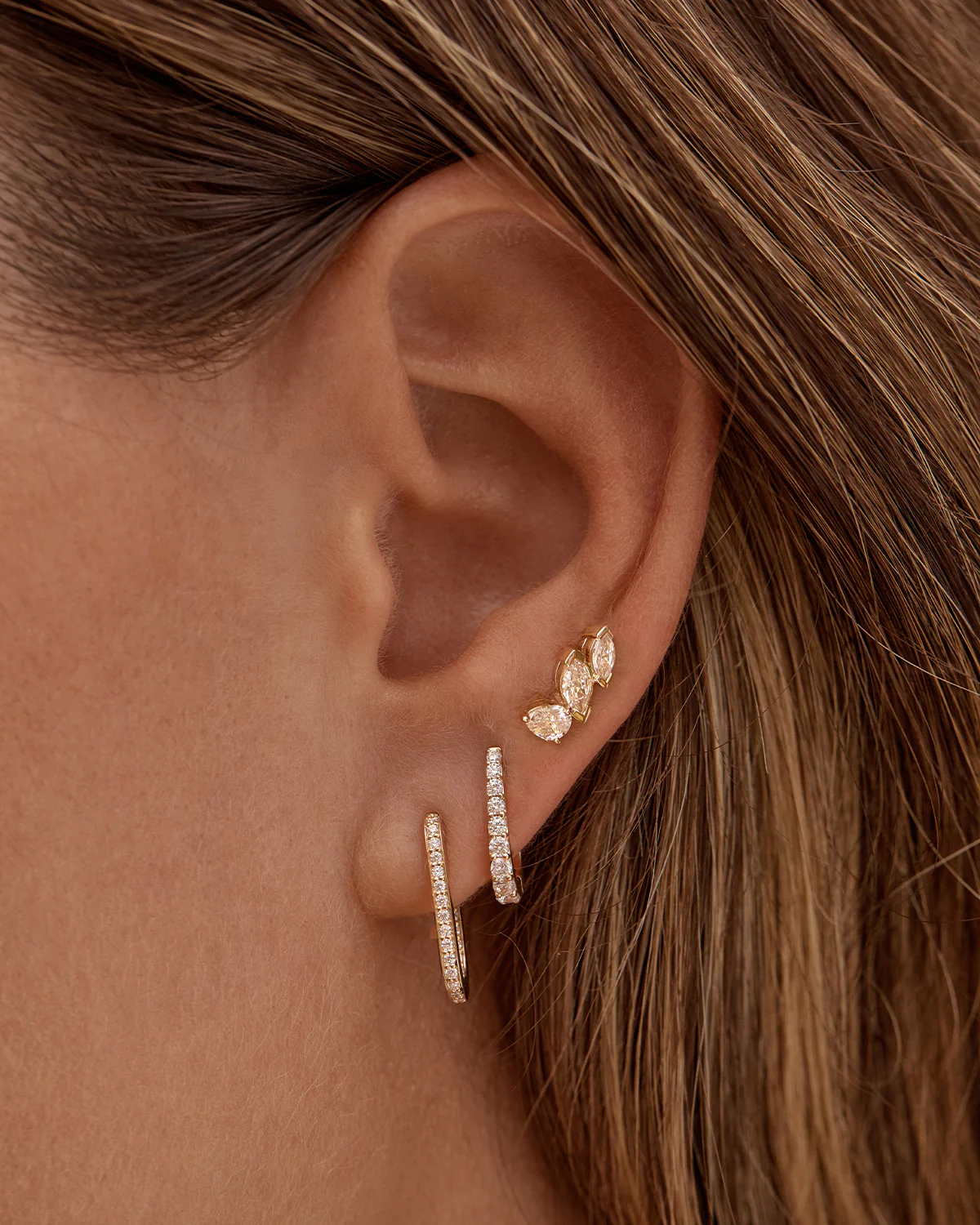 14k Solid Gold Aura Lab-Grown Diamond Hoop - Image 3