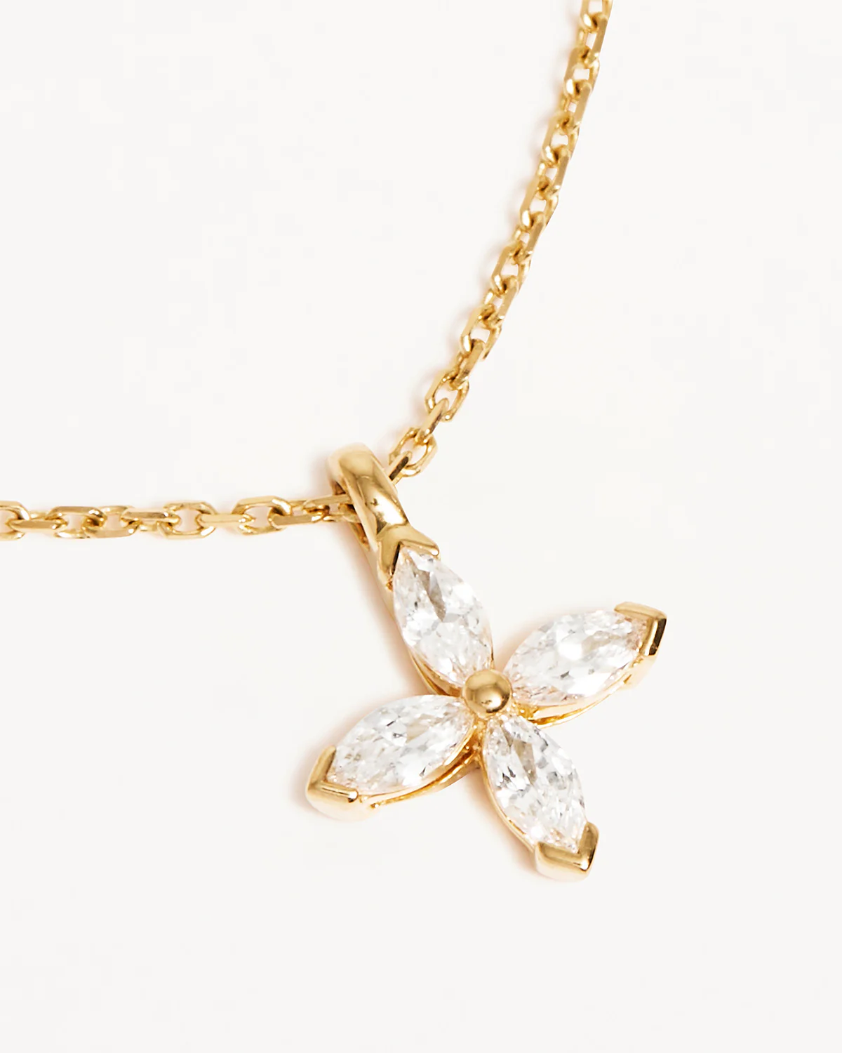 14k Solid Gold Blossom Lab-Grown Diamond Necklace - Image 3