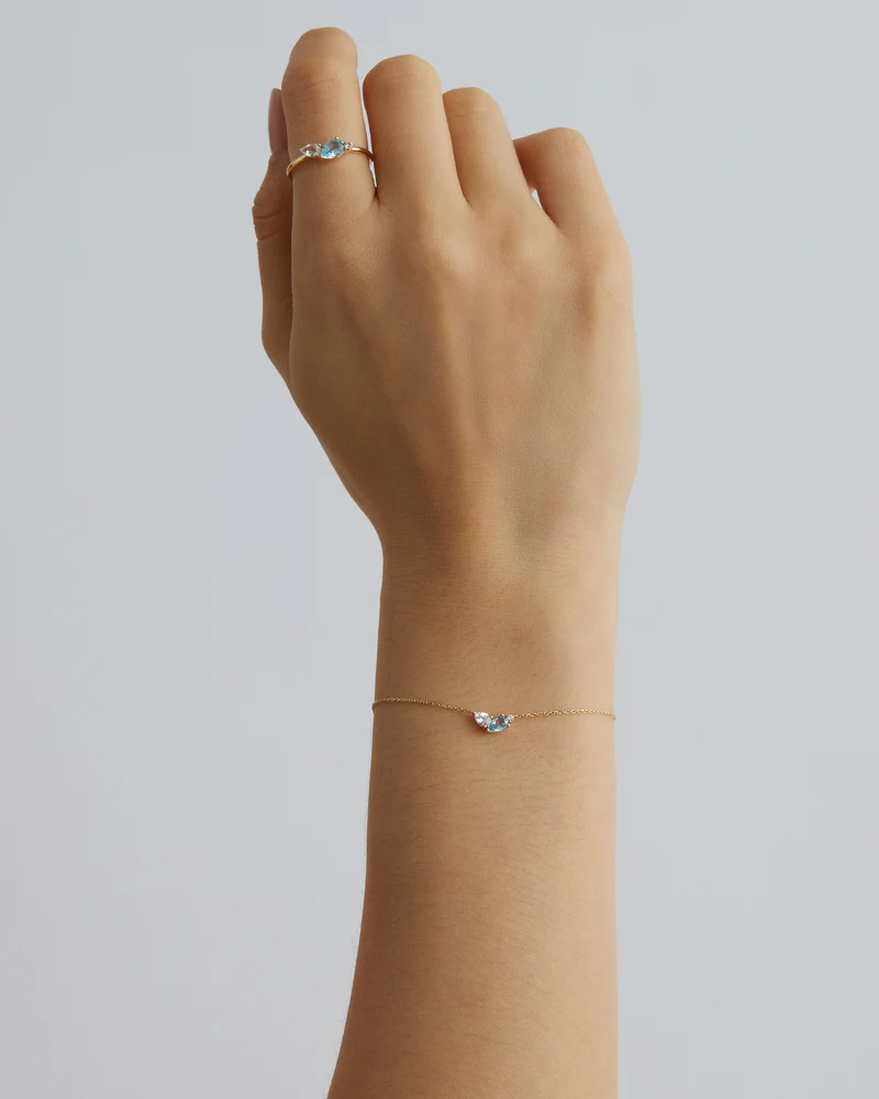 14k Solid Gold By Your Side Sapphire Bracelet - Image 2