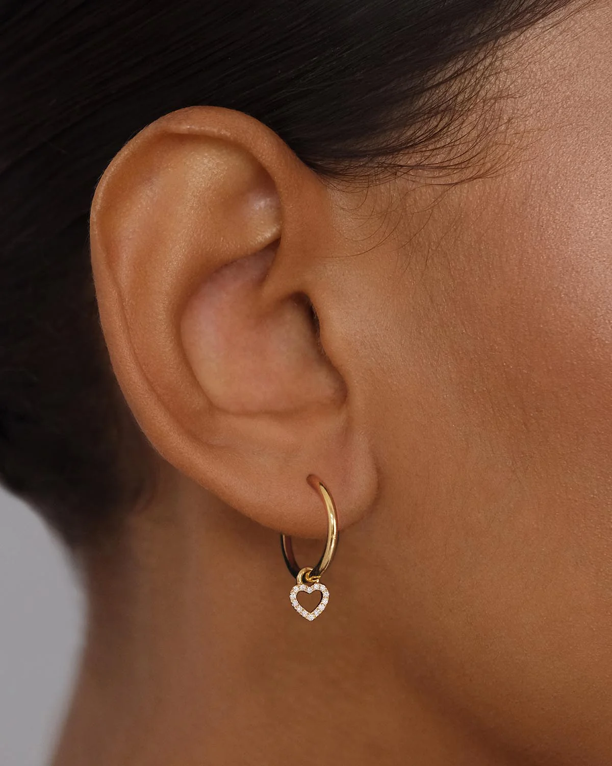 14k Solid Gold Eternal Love Diamond Hoop - Image 2