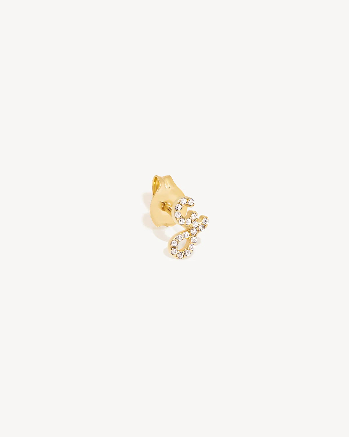 14k Solid Gold Forever Love Diamond Letter Earring - Image 16