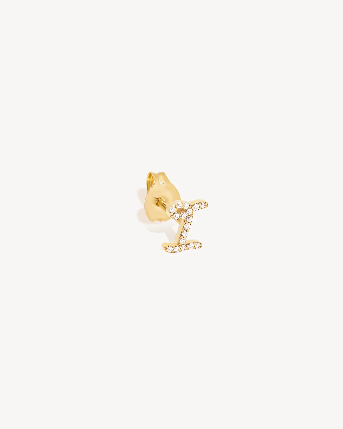 14k Solid Gold Forever Love Diamond Letter Earring - Image 20