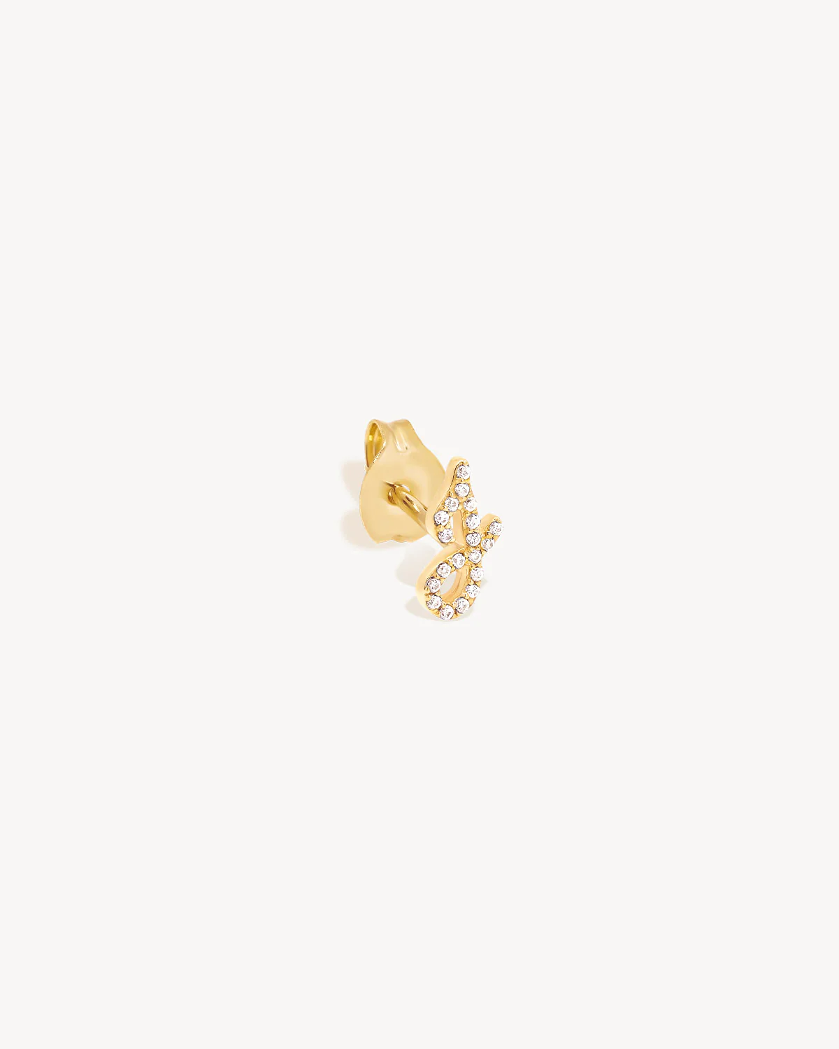 14k Solid Gold Forever Love Diamond Letter Earring - Image 23