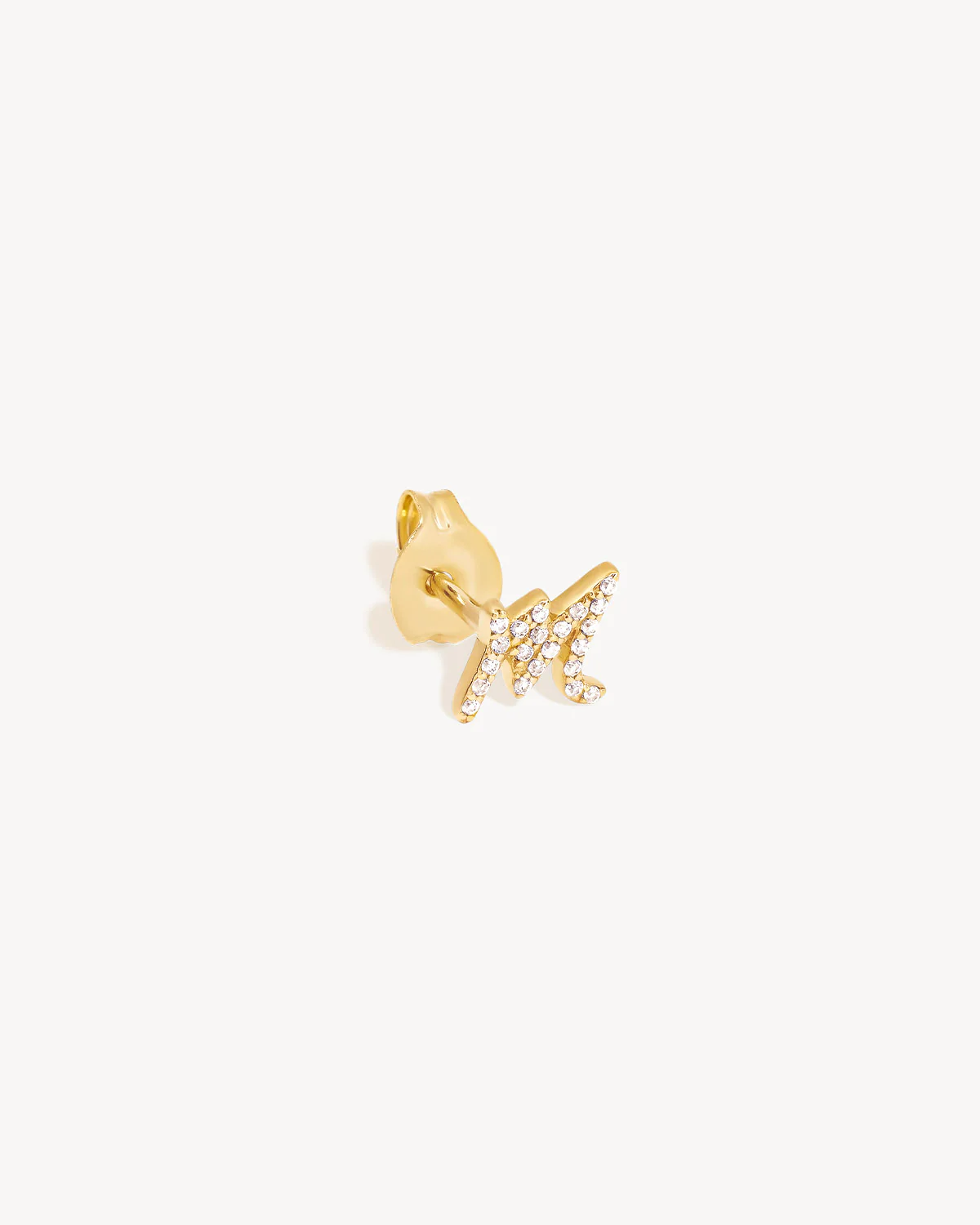 14k Solid Gold Forever Love Diamond Letter Earring - Image 29
