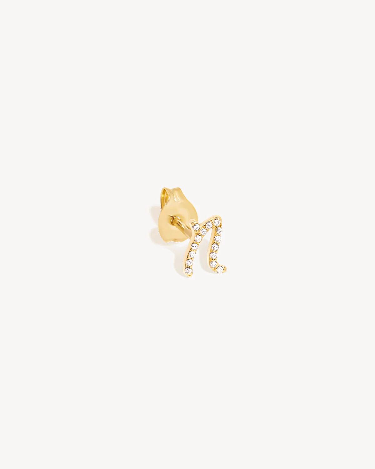 14k Solid Gold Forever Love Diamond Letter Earring - Image 31