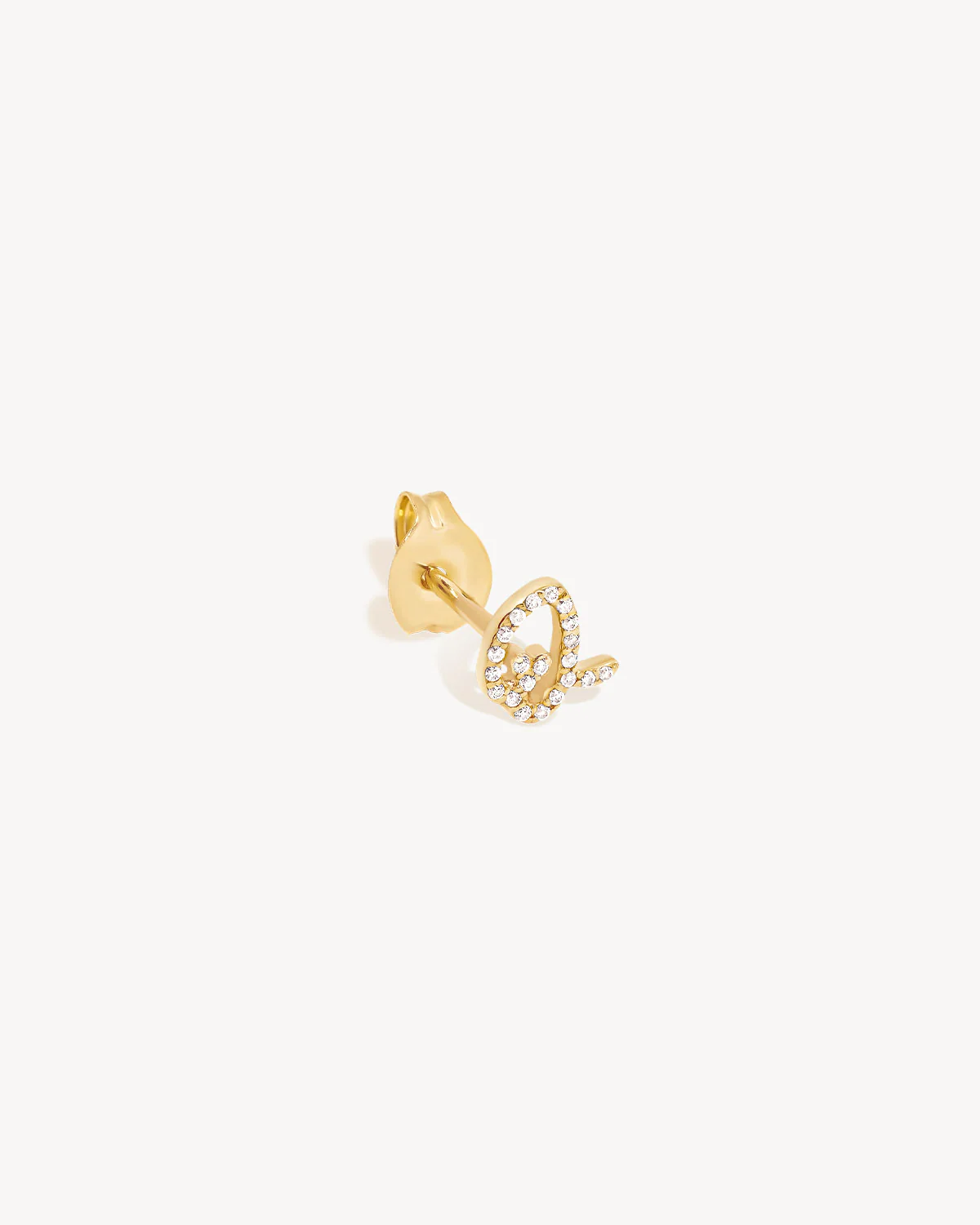 14k Solid Gold Forever Love Diamond Letter Earring - Image 37
