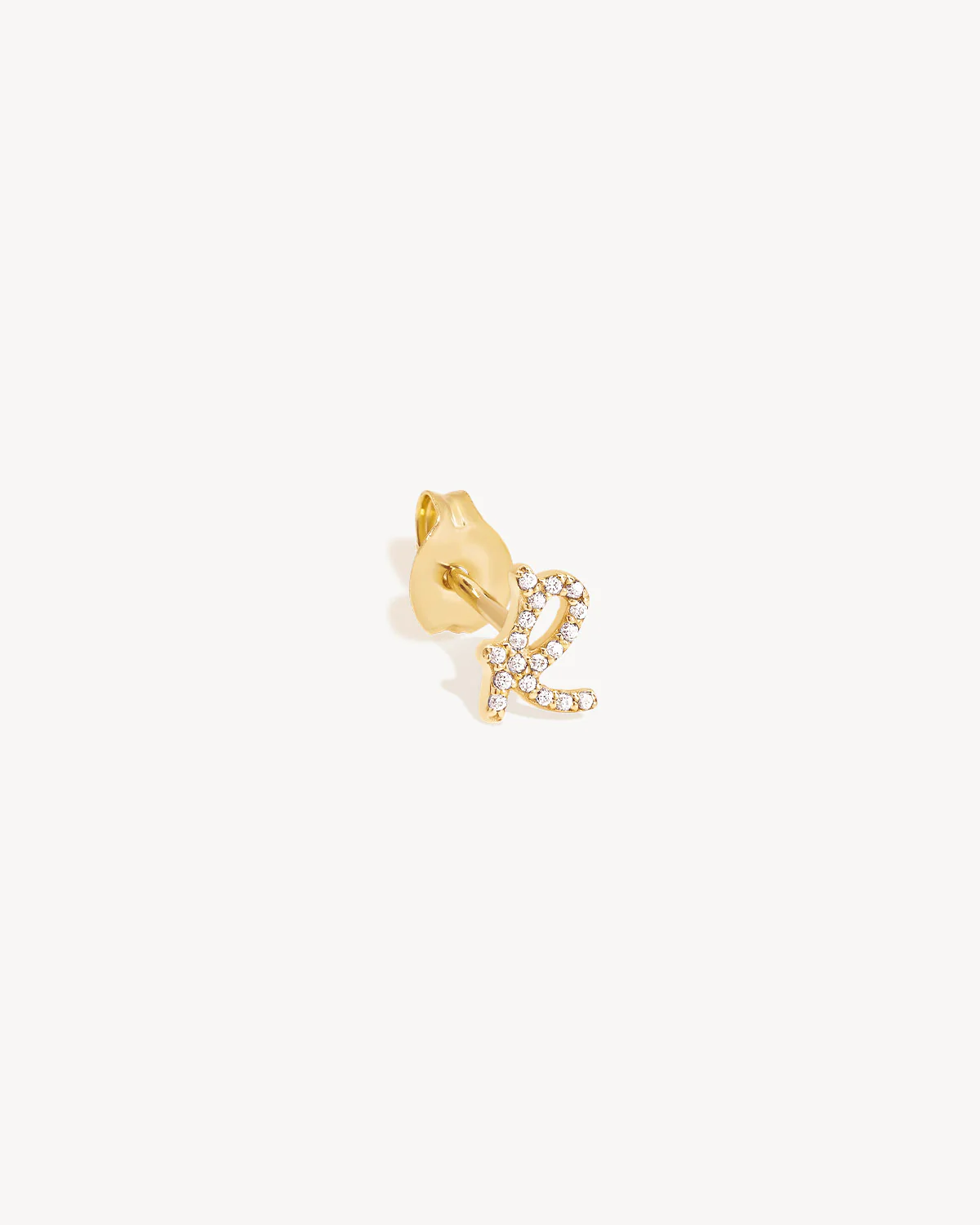 14k Solid Gold Forever Love Diamond Letter Earring - Image 39