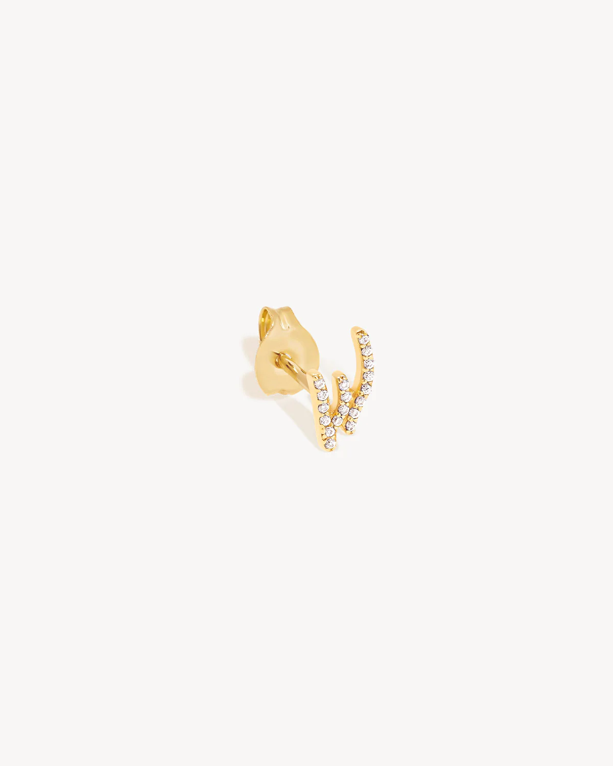 14k Solid Gold Forever Love Diamond Letter Earring - Image 49