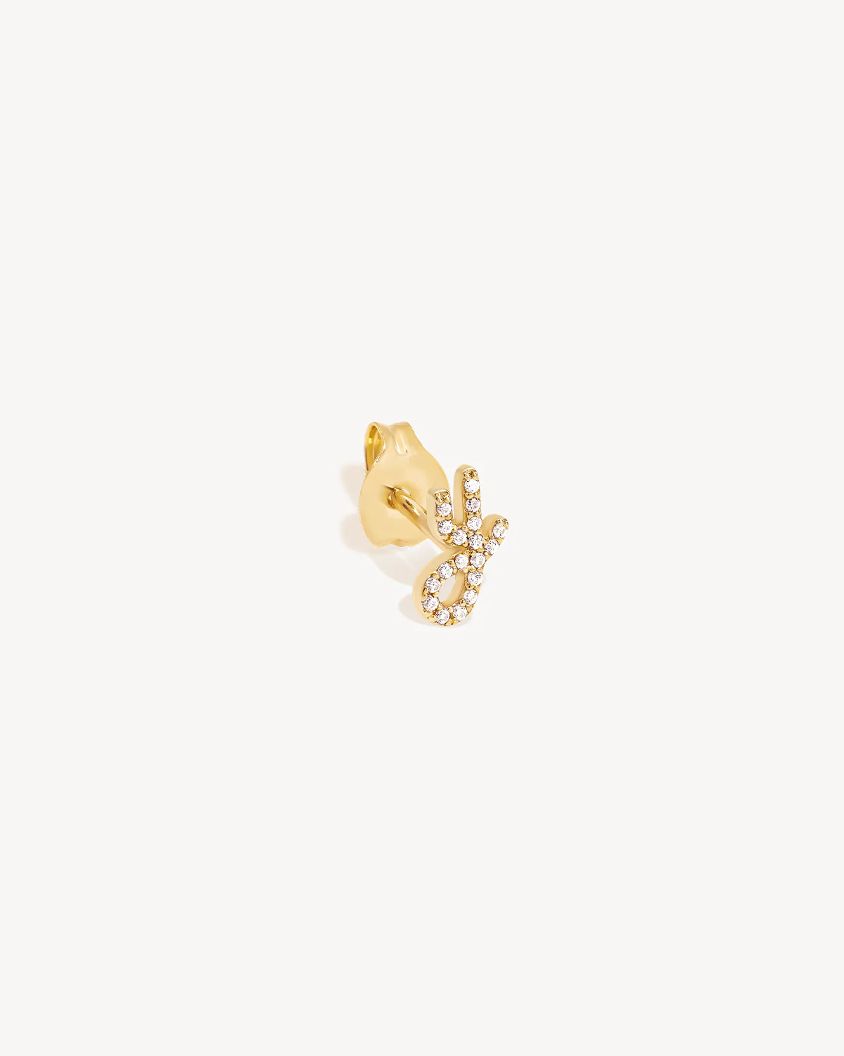 14k Solid Gold Forever Love Diamond Letter Earring - Image 53