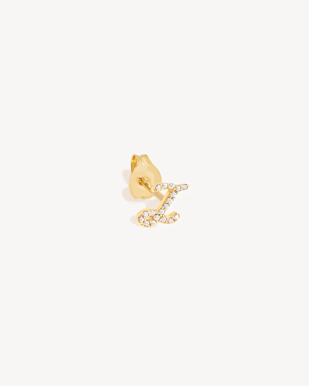 14k Solid Gold Forever Love Diamond Letter Earring - Image 55