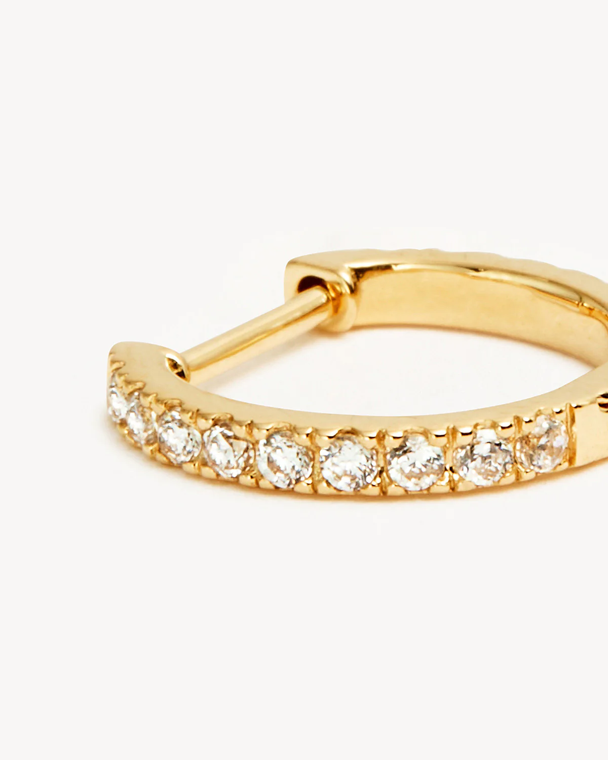 14k Solid Gold Mist Diamond Hoop - Image 3