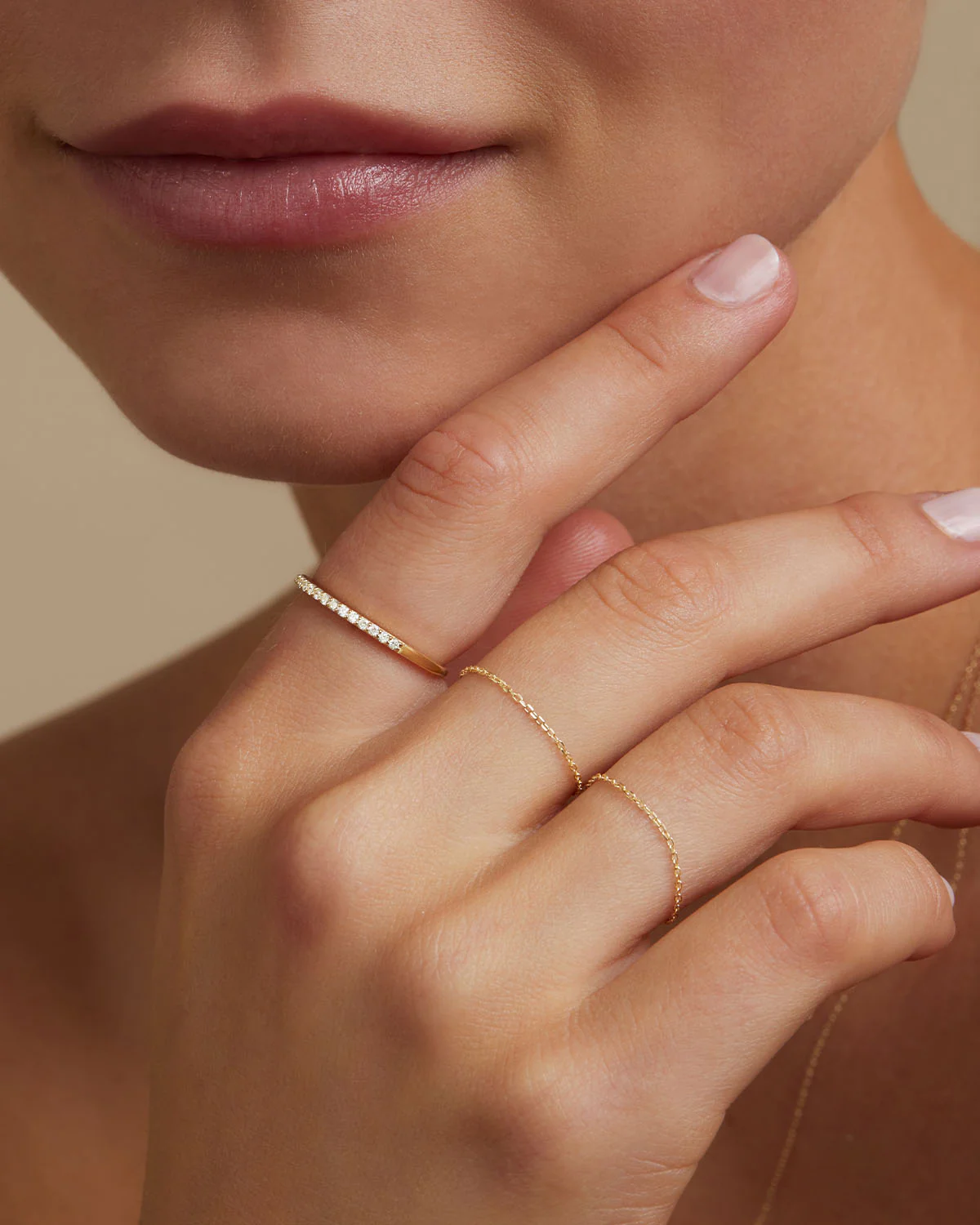 14k Solid Gold Purity Chain Ring - Image 4