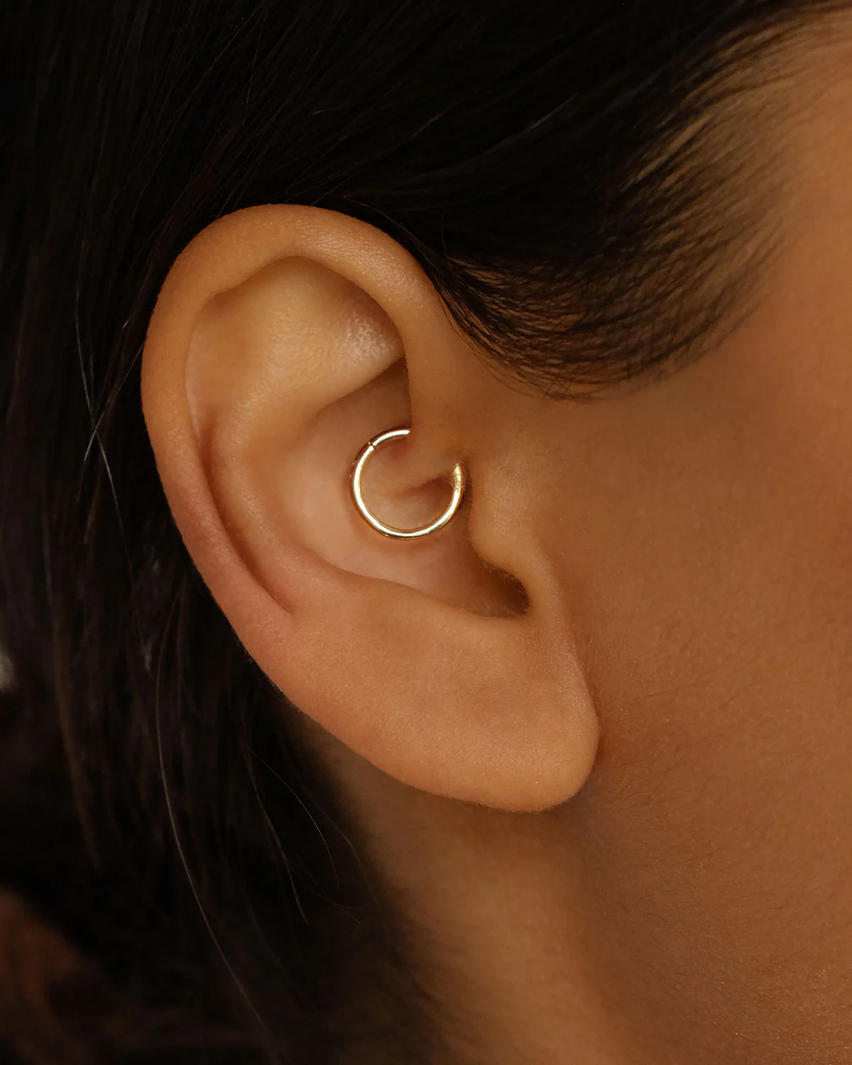 14k Solid Gold Purity Daith Cartilage Earring - Image 2