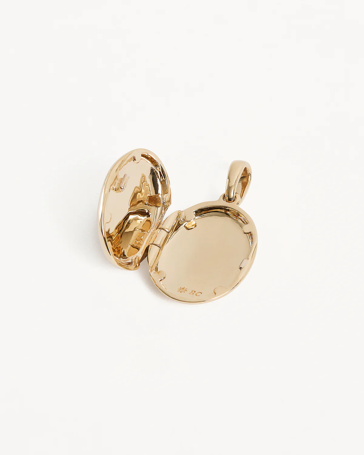 14k Solid Gold Rounded Diamond Lotus Locket Pendant - Image 4
