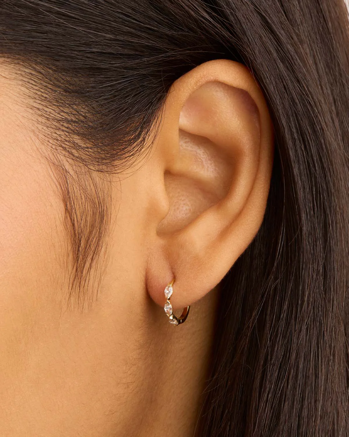 14k Solid Gold Sunlit Petals Lab-Grown Diamond Hoop - Image 2