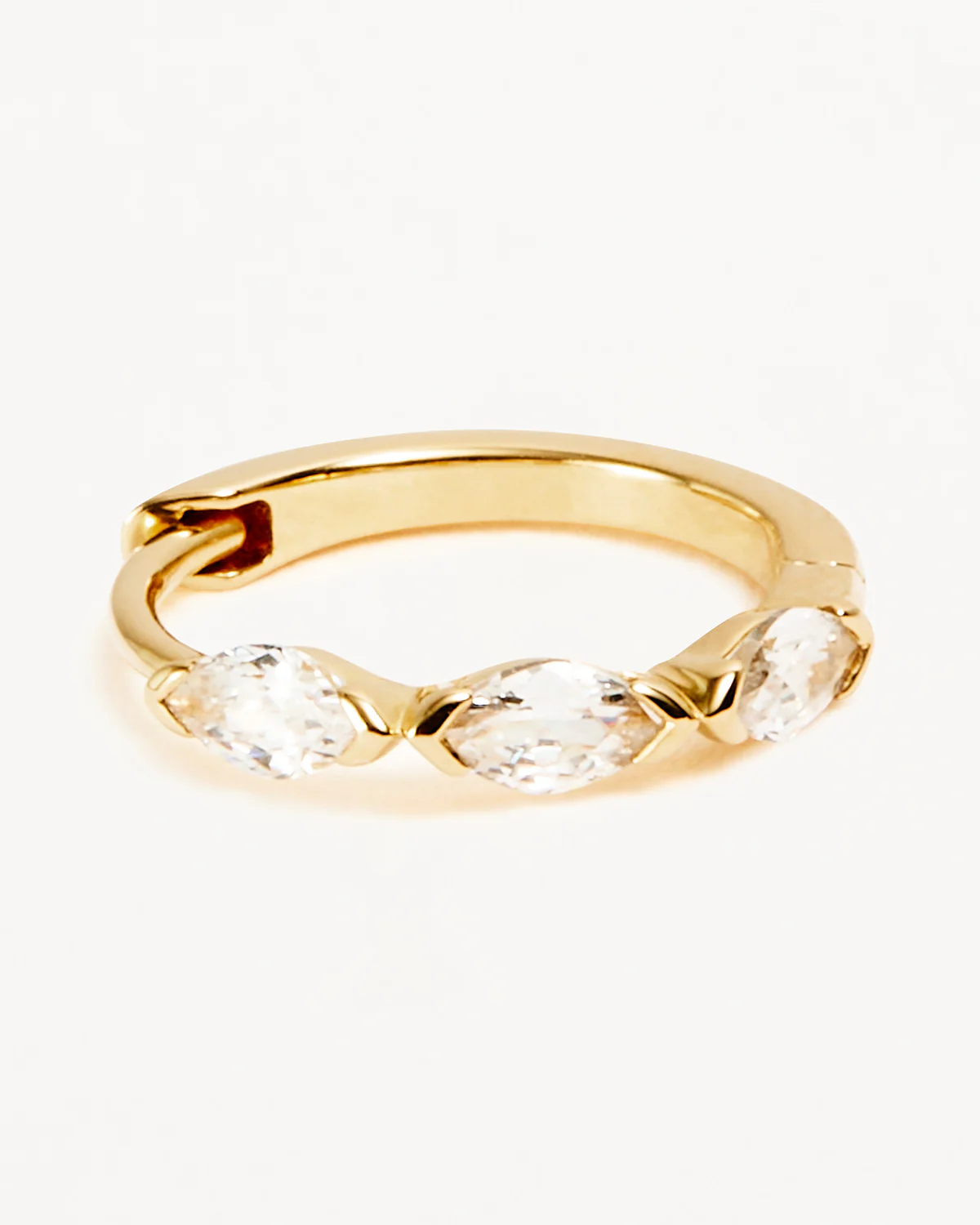 14k Solid Gold Sunlit Petals Lab-Grown Diamond Hoop - Image 3