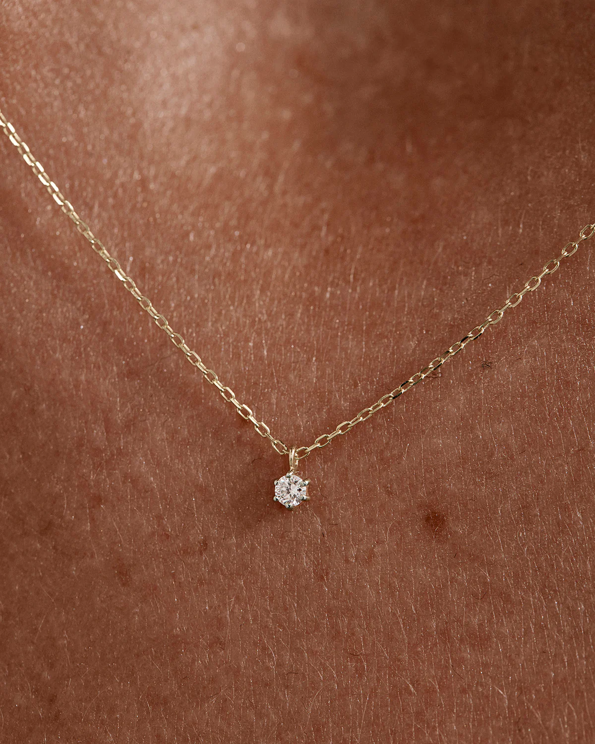 14k Solid Gold Sweet Droplet Diamond Necklace - Image 3