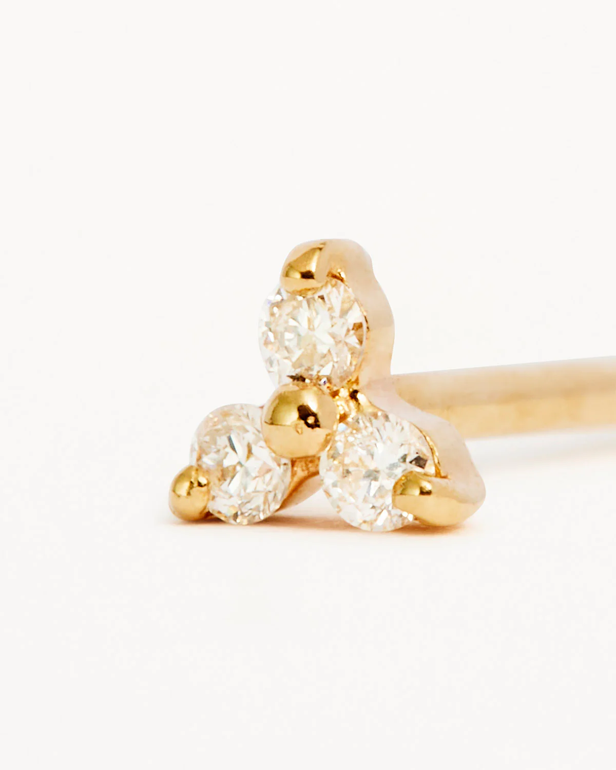 14k Solid Gold Twilight Diamond Stud Earring - Image 3