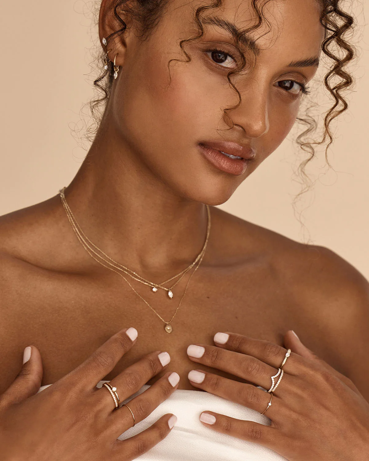 14k Solid Gold Water Drop Diamond Necklace - Image 5