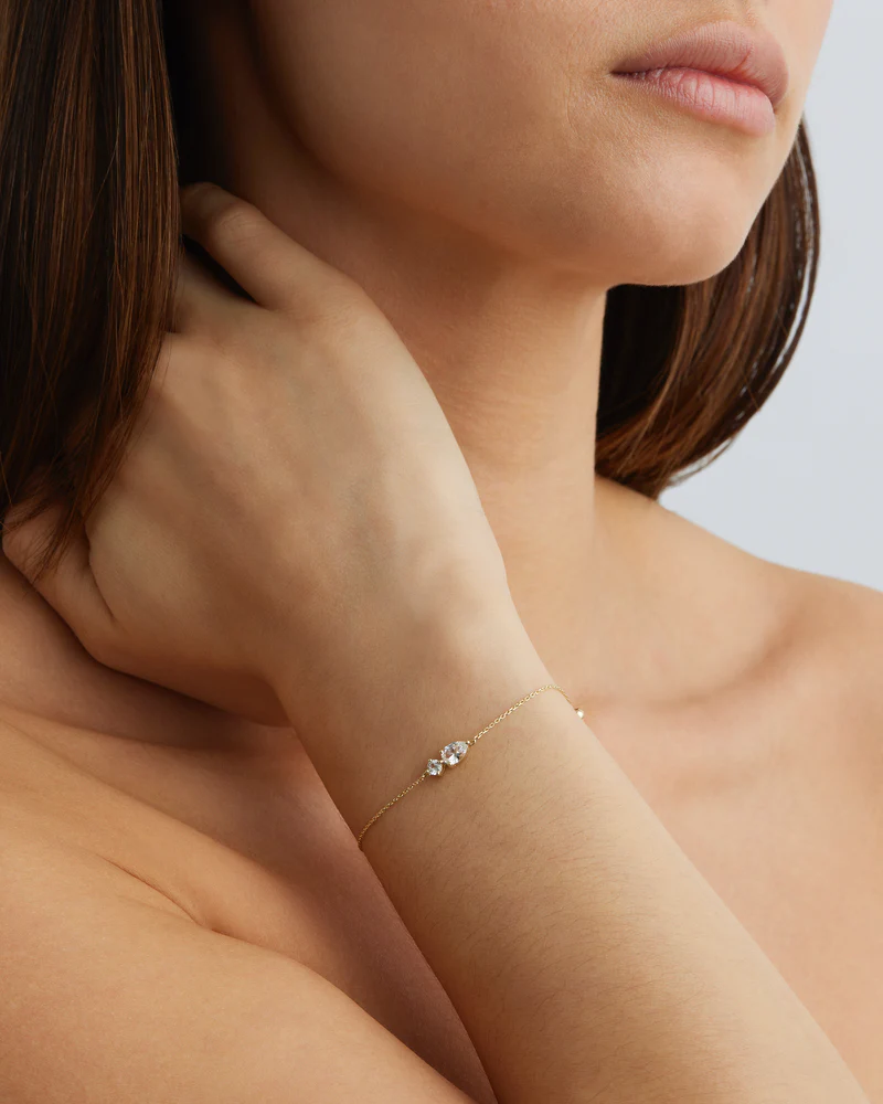 14k Solid Gold With All My Heart Sapphire Bracelet - Image 2