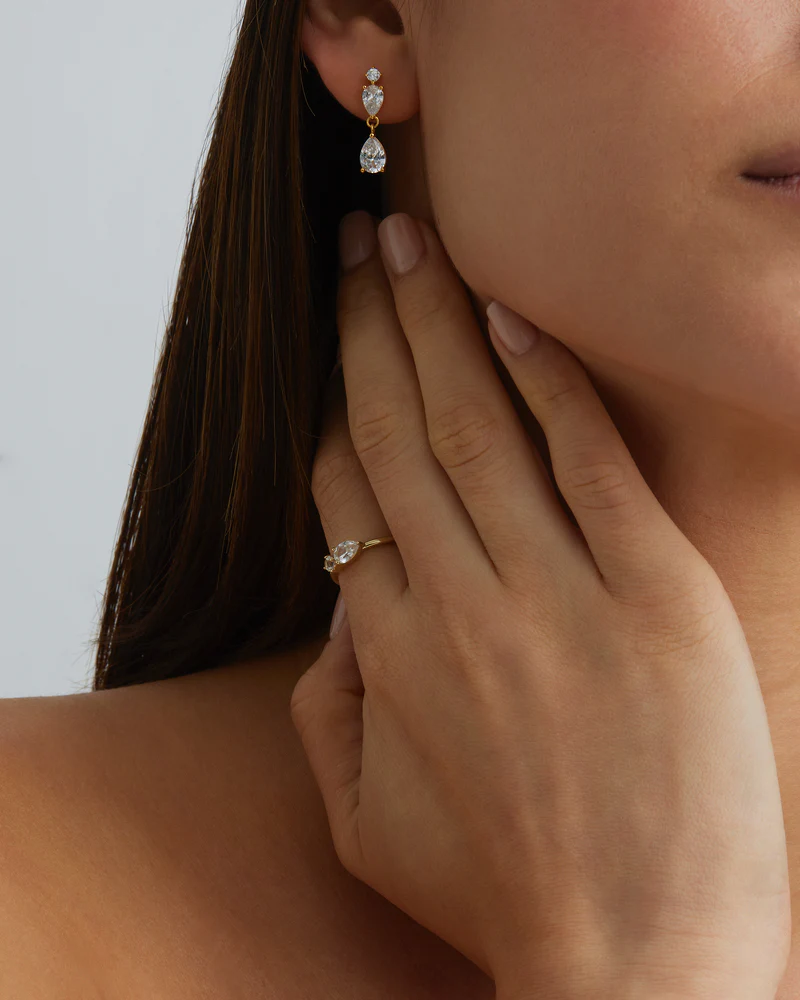 14k Solid Gold With All My Heart Sapphire Single Earring - Image 4