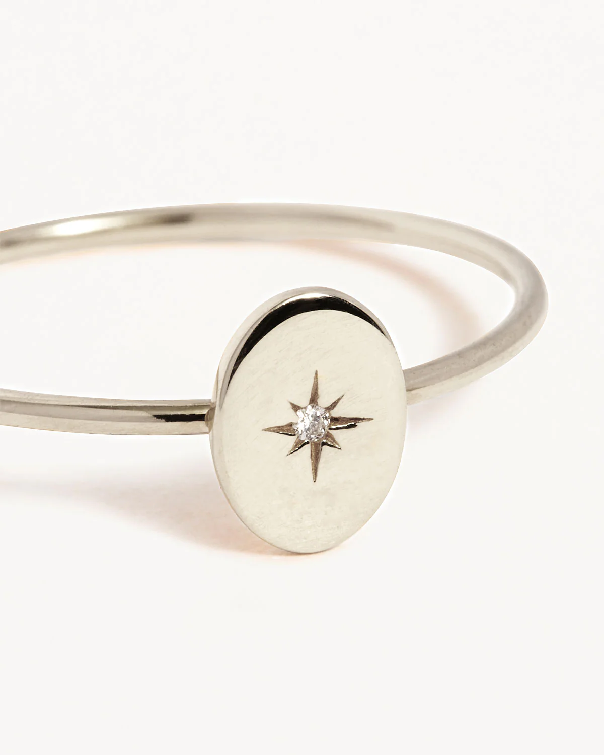 14k Solid White Gold Shine Your Light Ring - Image 3
