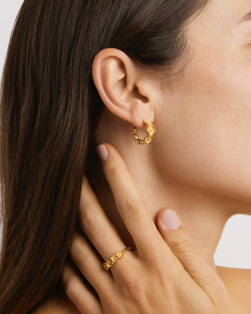 18k Gold Vermeil Bloom With Grace Hoops - Image 2
