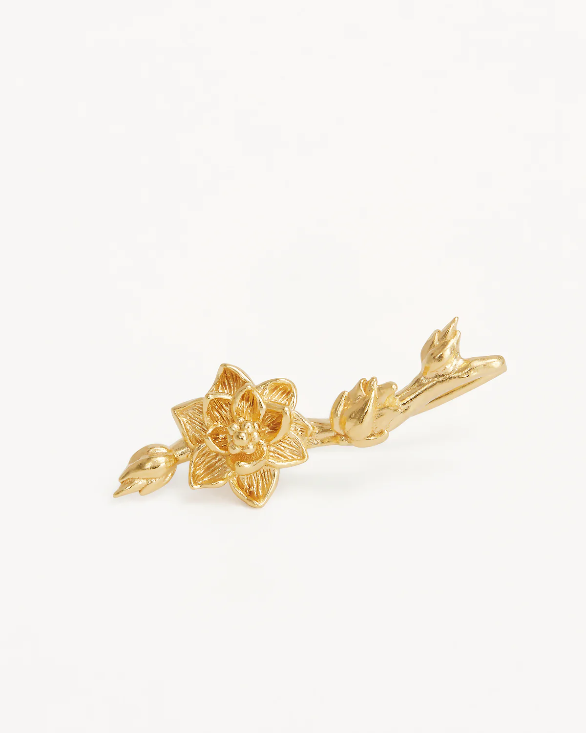 18k Gold Vermeil Bloom Within Lotus Ear Crawlers - Image 3