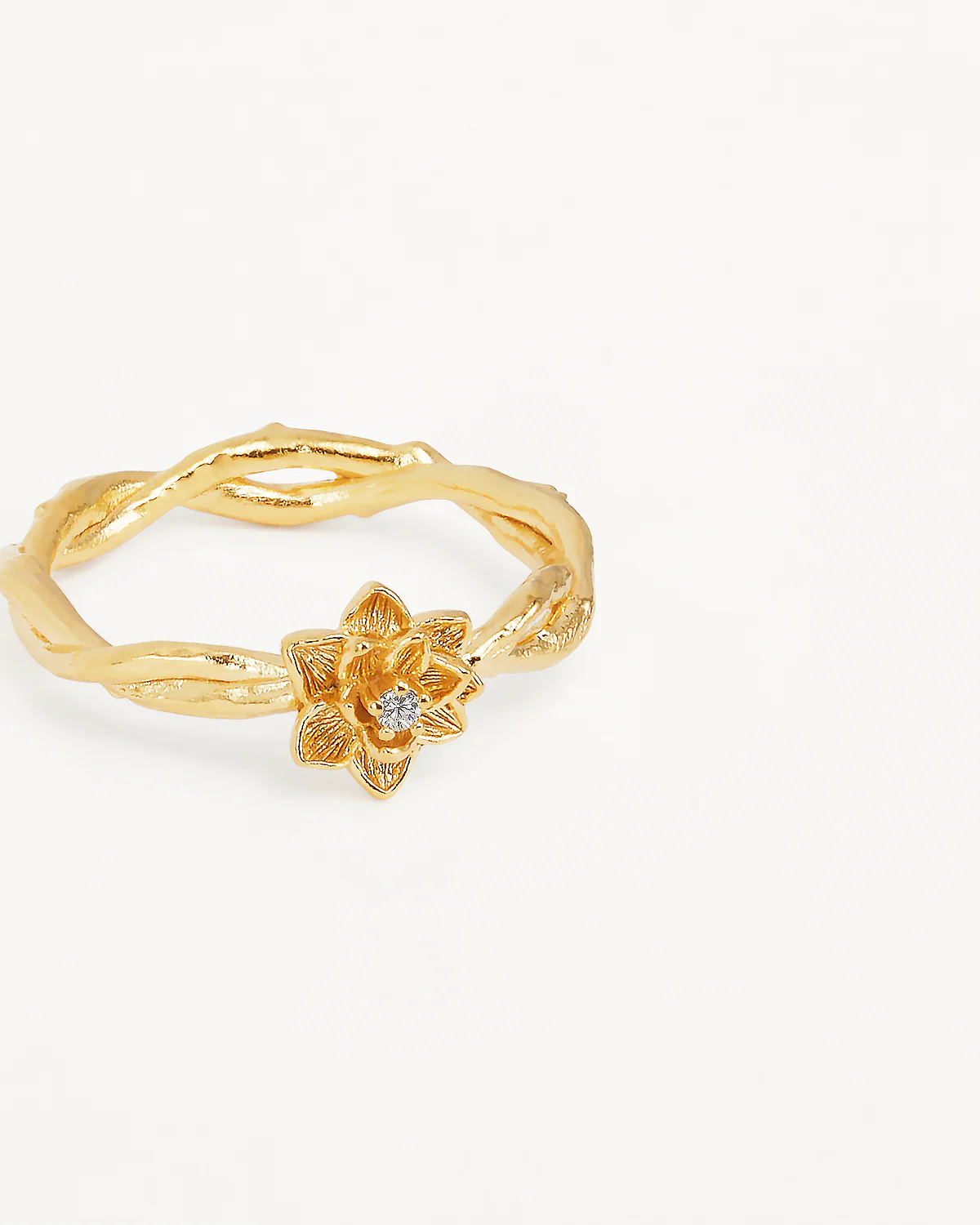 18k Gold Vermeil Bloom Within Lotus Ring - Image 3