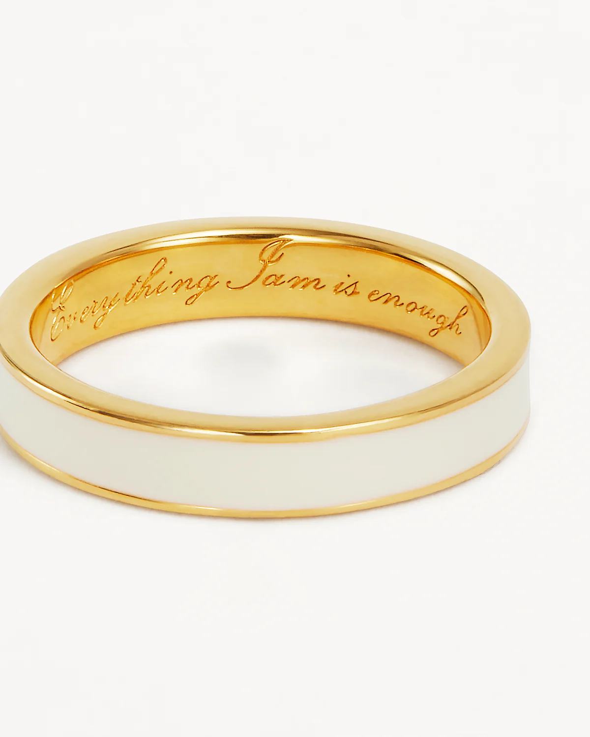 18k Gold Vermeil Born to Bloom Enamel Ring - Bone - Image 3