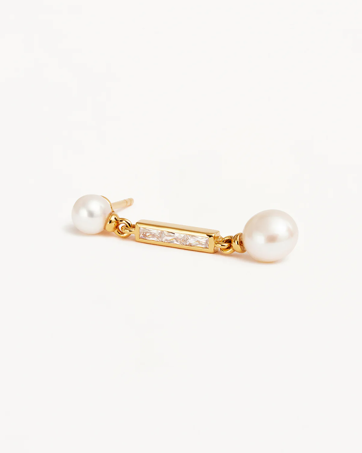 18k Gold Vermeil Breathe Pearl Drop Earrings - Image 3