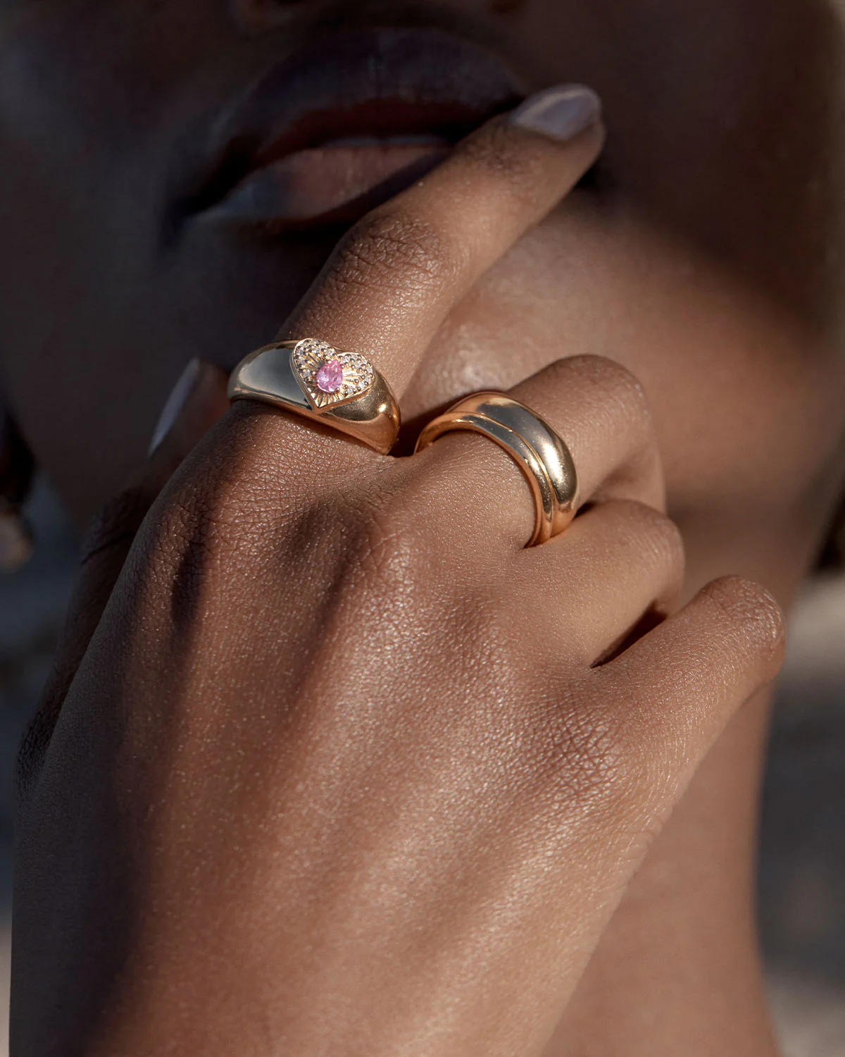 18k Gold Vermeil Connect With Your Heart Ring - Image 5