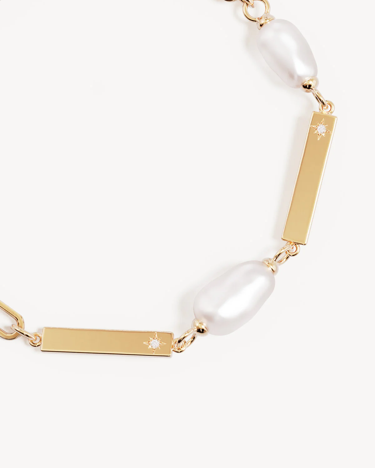 18k Gold Vermeil Connected By Love Pearl Bracelet - Image 4