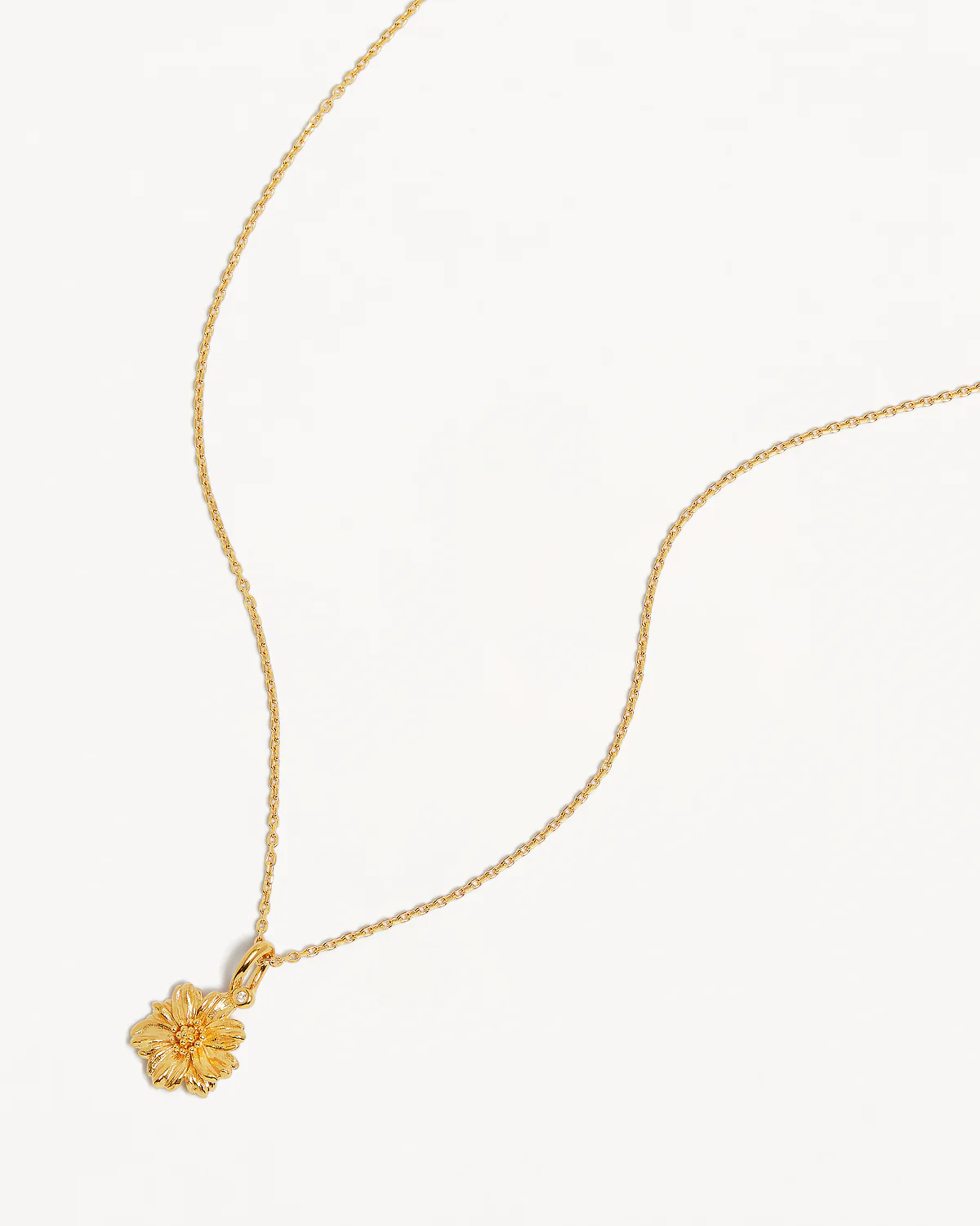 18k Gold Vermeil Cosmos October Birth Flower Necklace - Image 4