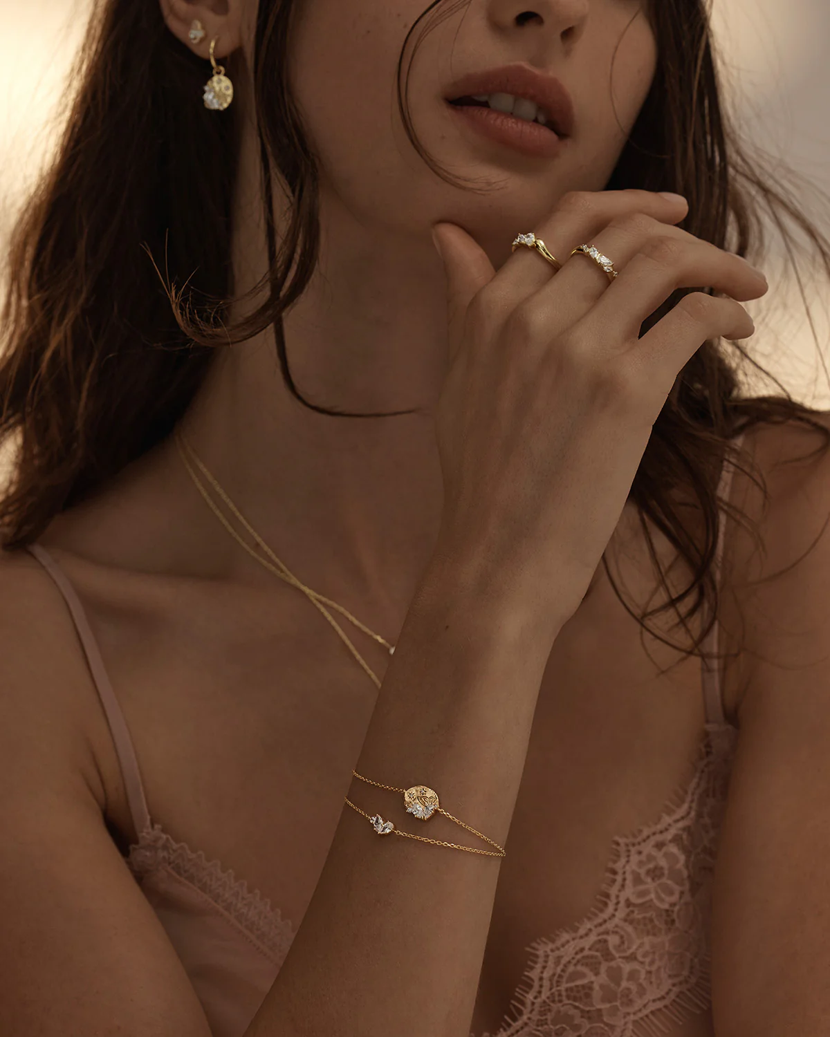 18k Gold Vermeil Crystal Wings Bracelet - Image 4