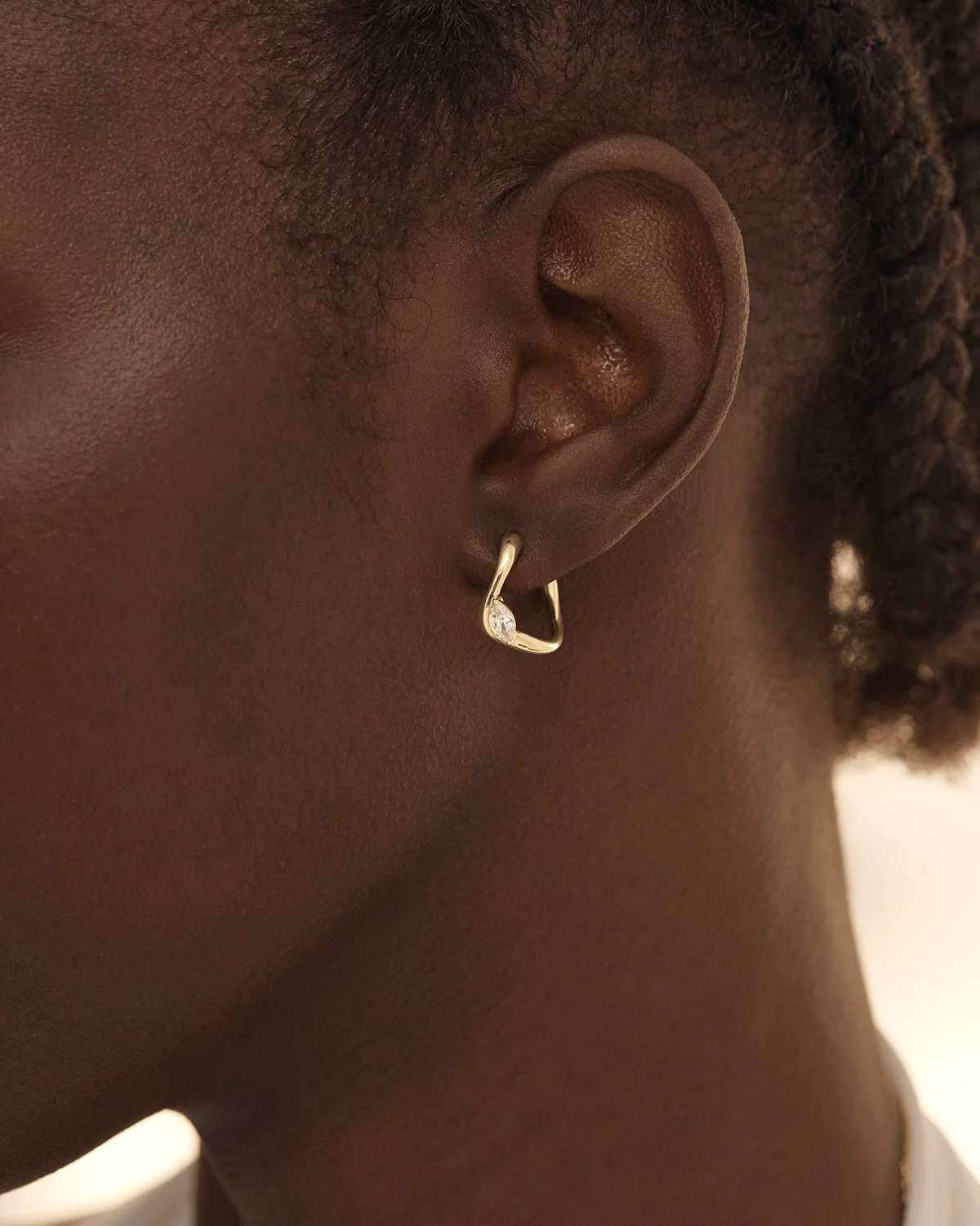 18k Gold Vermeil Crystal Wings Hoops - Image 2