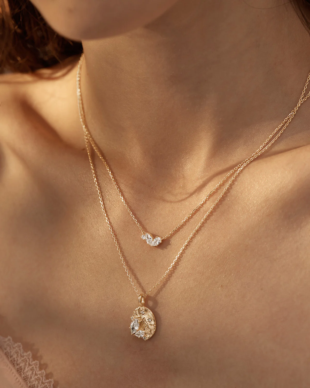 18k Gold Vermeil Crystal Wings Neckace - Image 5