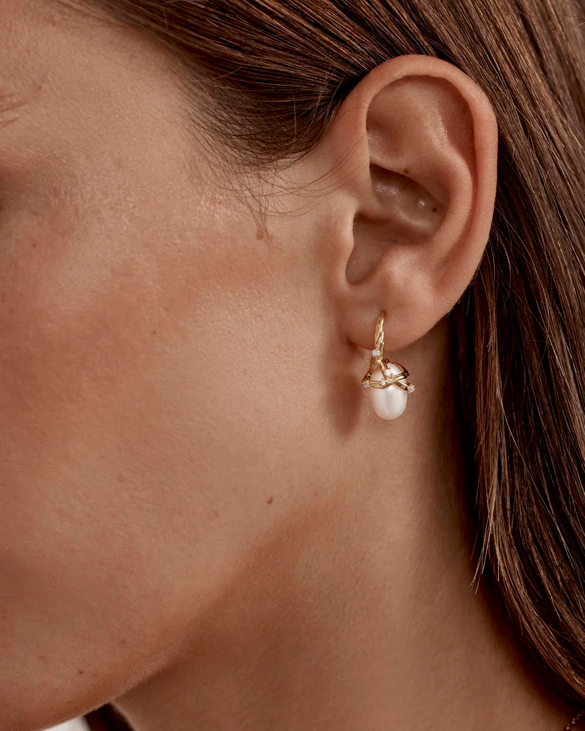 18k Gold Vermeil Dive Into Serenity Pearl Earrings - Image 2