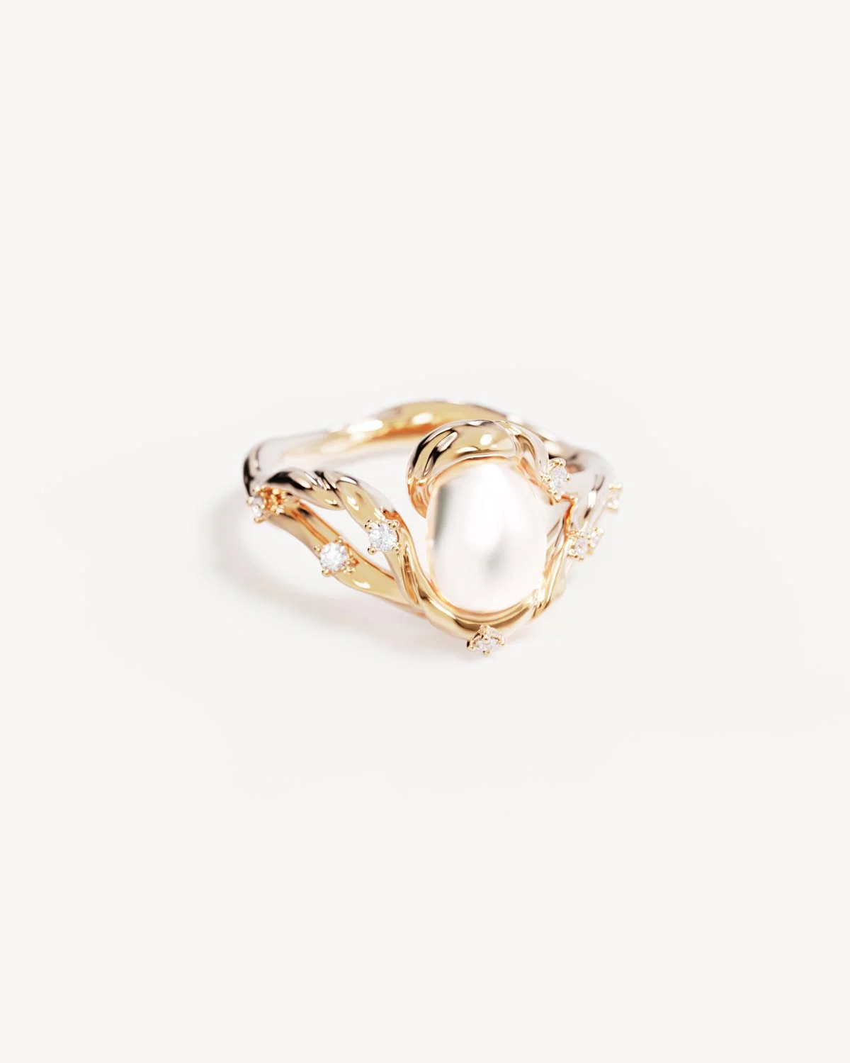 18k Gold Vermeil Dive Into Serenity Pearl Ring