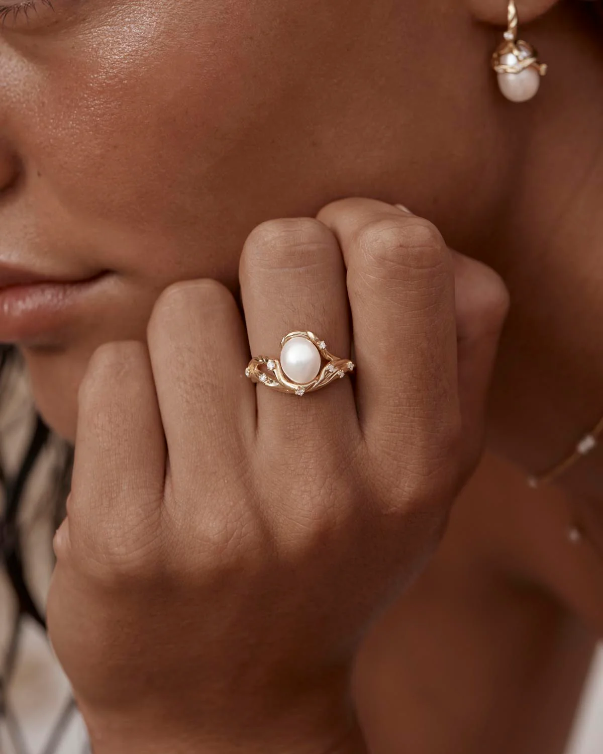 18k Gold Vermeil Dive Into Serenity Pearl Ring - Image 2