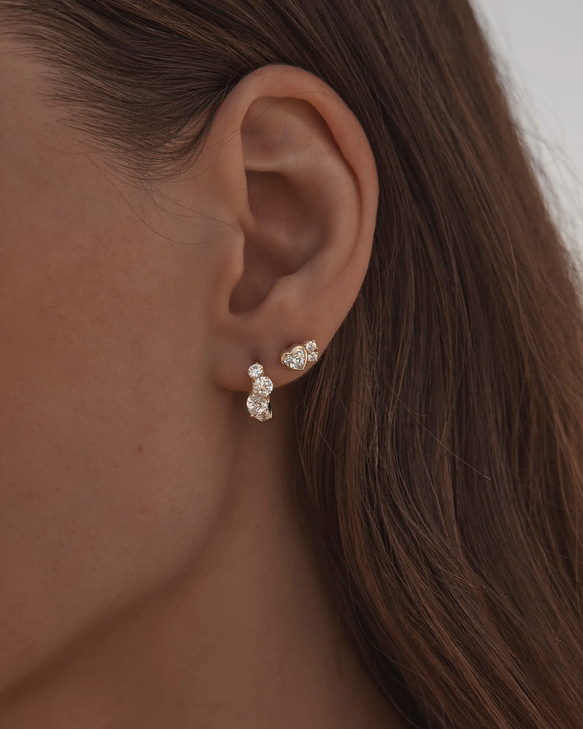 18k Gold Vermeil Dream Lover Heart Stud Earrings - Image 4