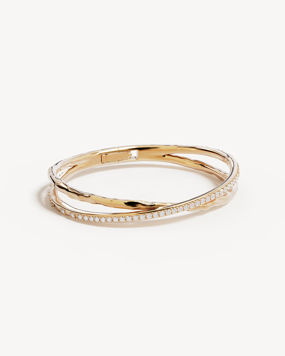 18k Gold Vermeil Entwined Hearts Bangle