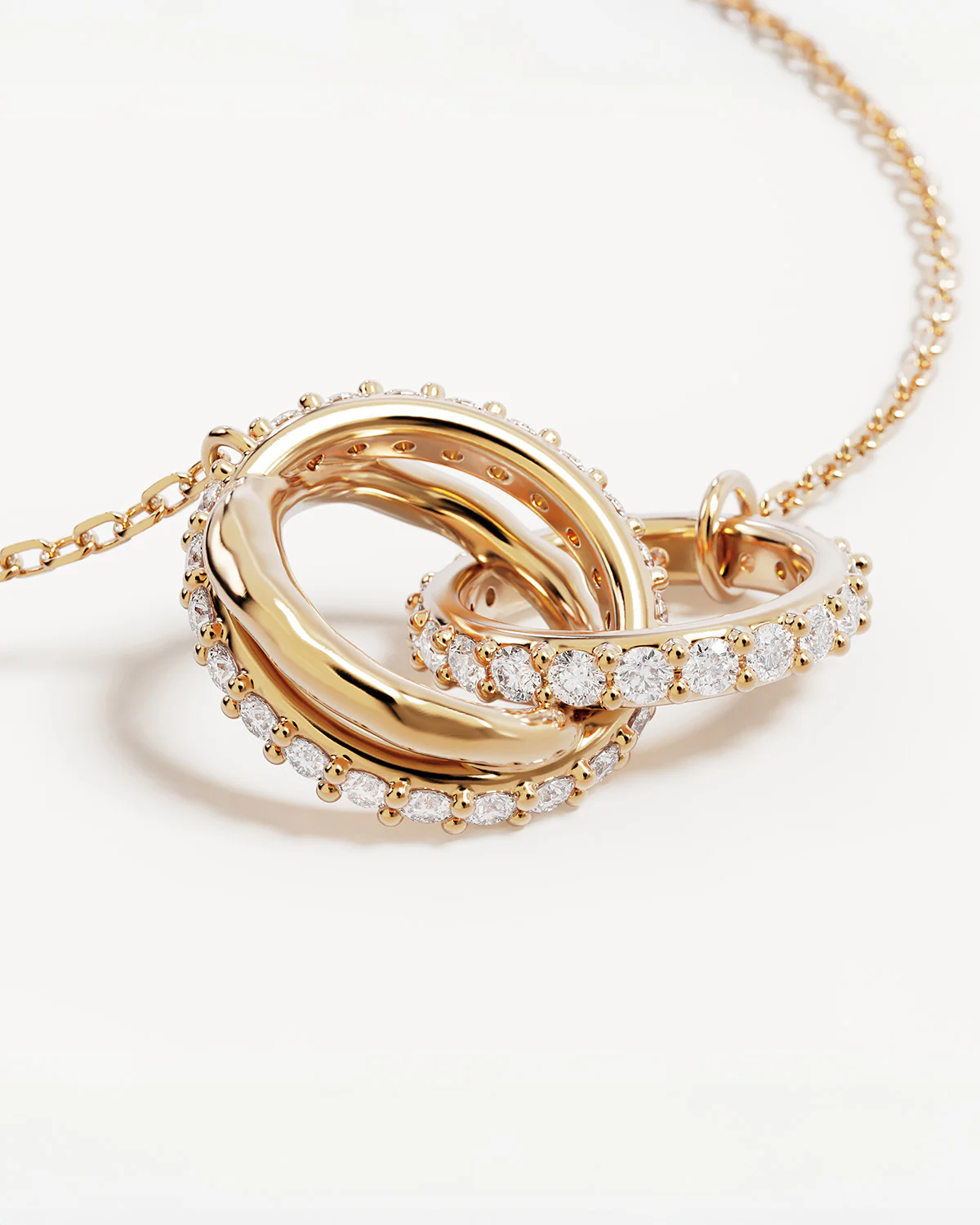 18k Gold Vermeil Entwined Hearts Necklace - Image 3