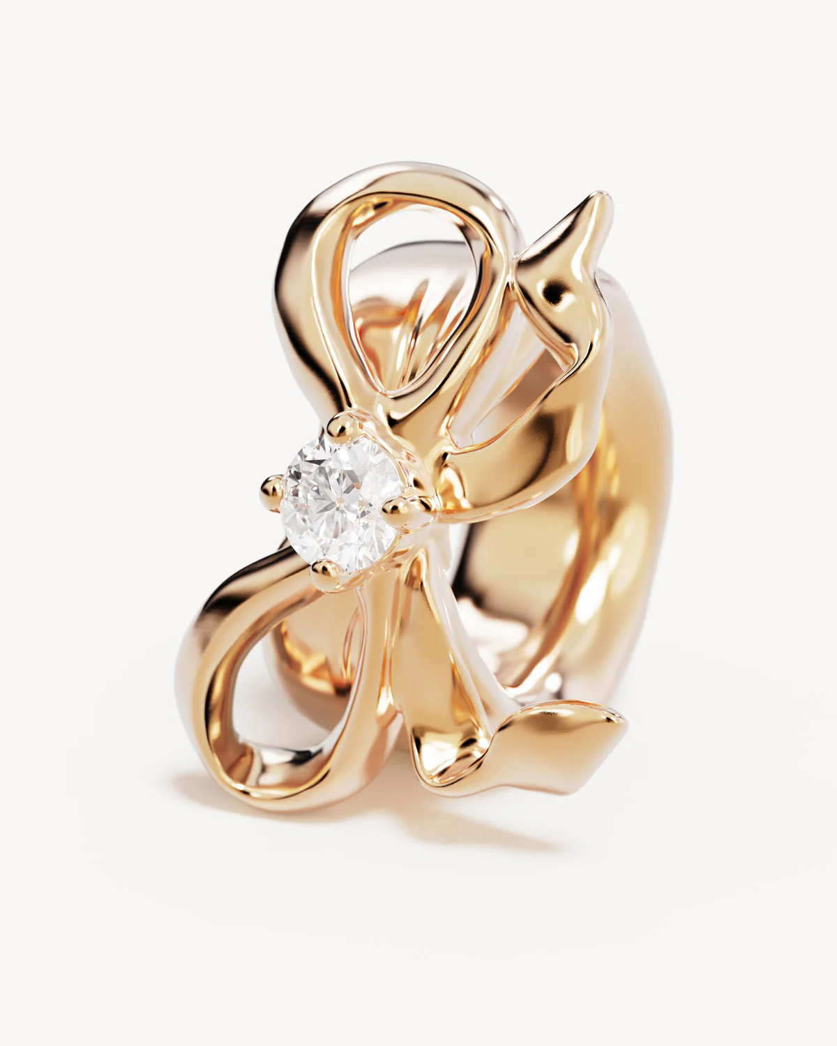 18k Gold Vermeil Forever More Bow Petal Charm - Image 3