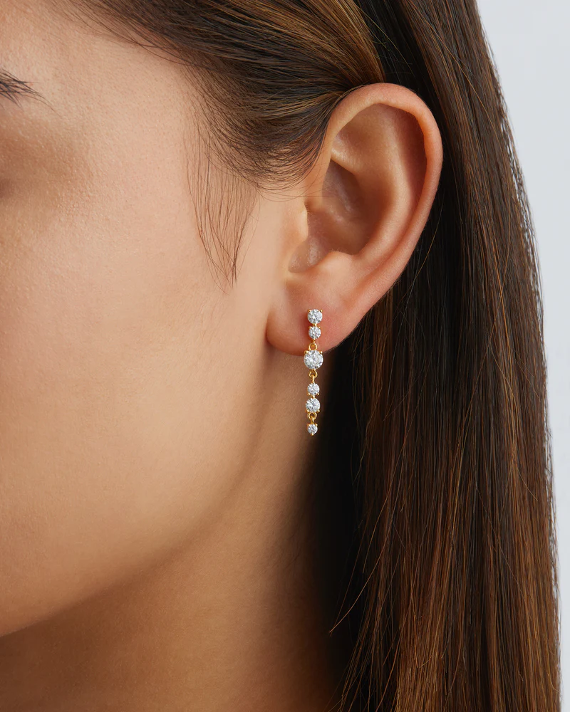 18k Gold Vermeil Forever Yours Drop Earrings - Image 2