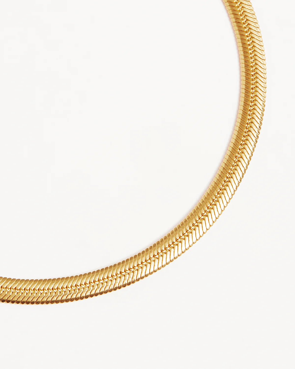 18k Gold Vermeil Herringbone Chain Bracelet - Image 3
