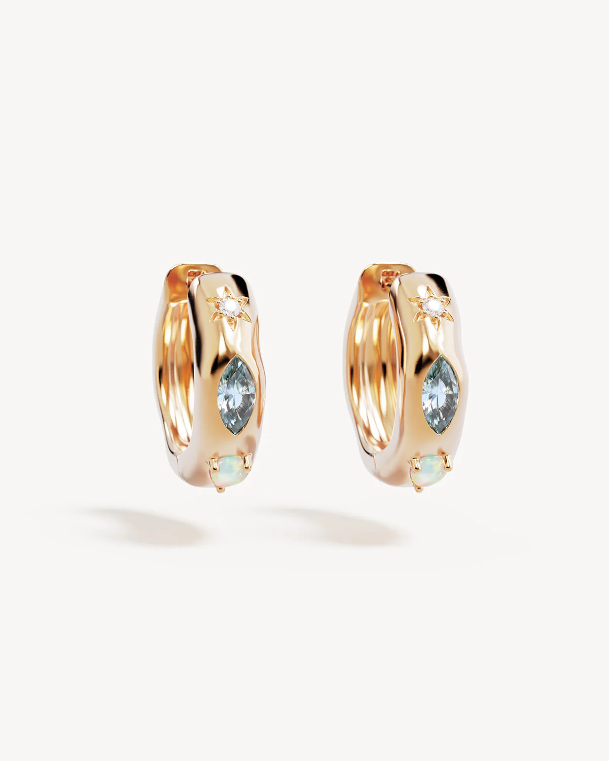 18k Gold Vermeil Hope and Protection Hoops