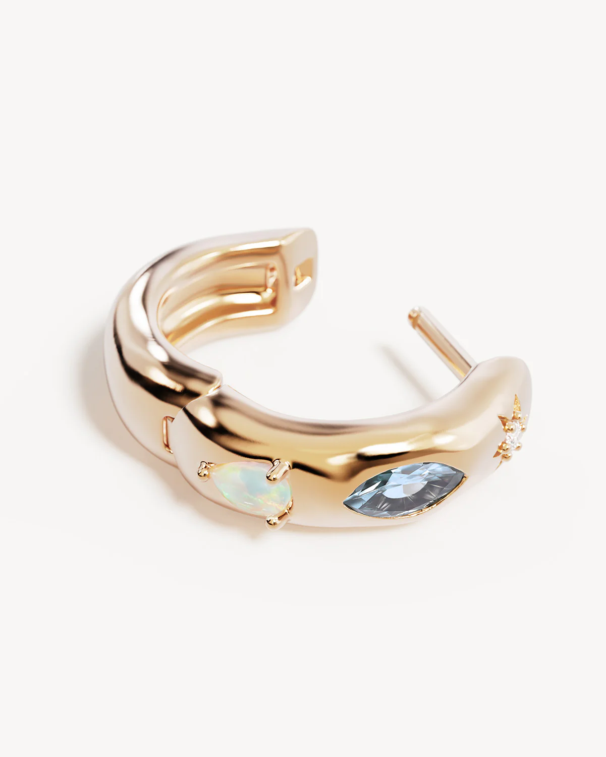 18k Gold Vermeil Hope and Protection Hoops - Image 3