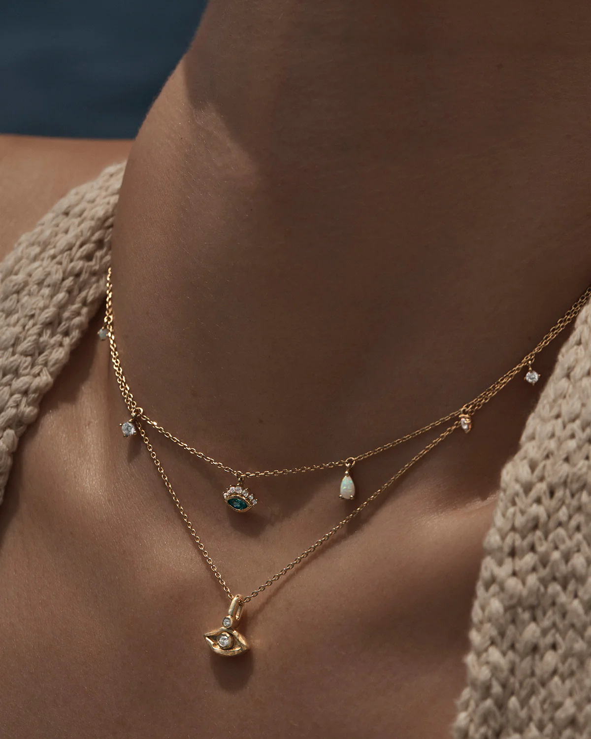 18k Gold Vermeil Hope and Protection Necklace - Image 7