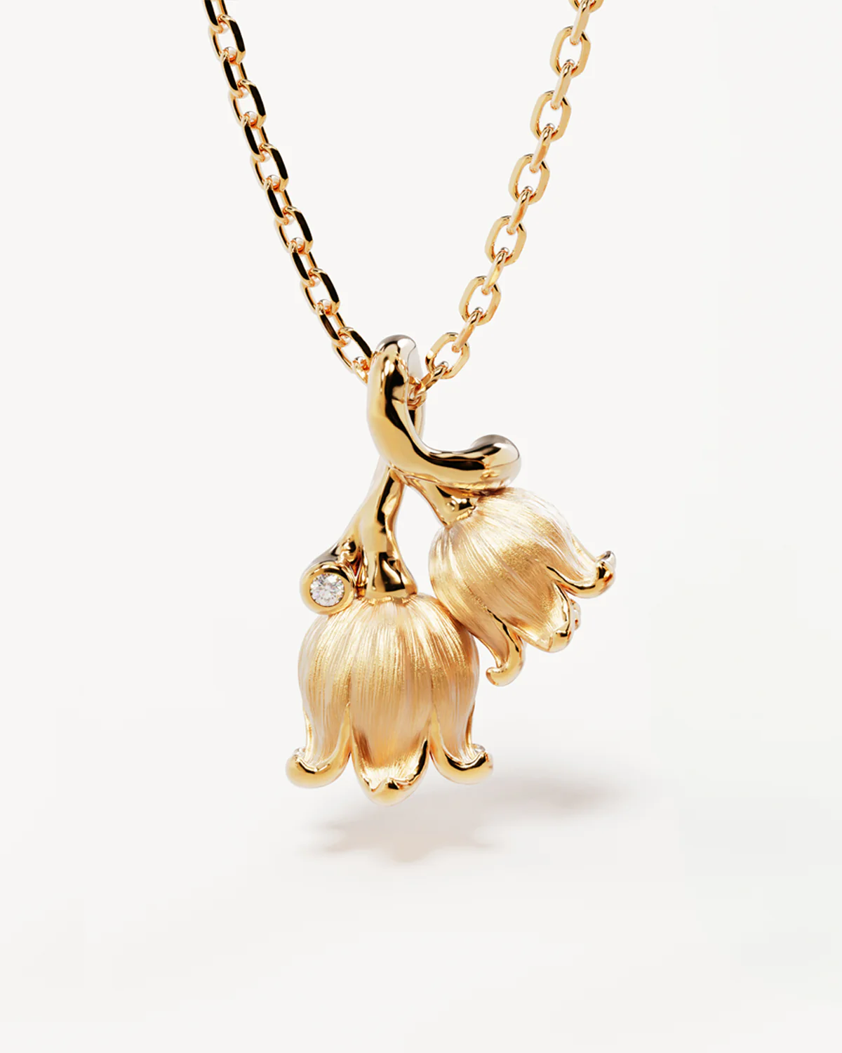 18k Gold Vermeil Lily of the Valley May Birth Flower Necklace